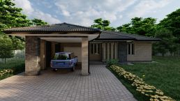 Архитектурный проект одноэтажного дома PK195-92,8 м²